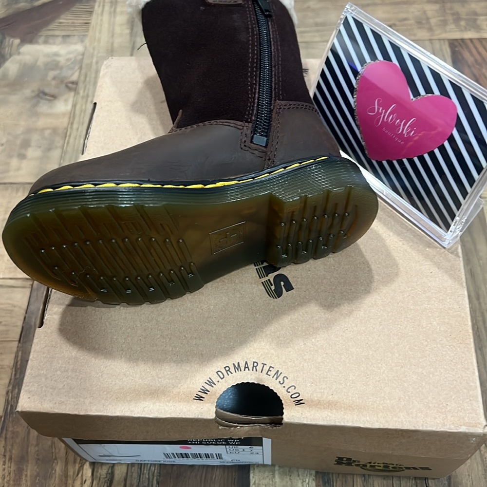 🆕 DR MARTENS TODDLER JUNEY SUEDE FAUX FUR LINED BOOTS NWT - Picture 14 of 15
